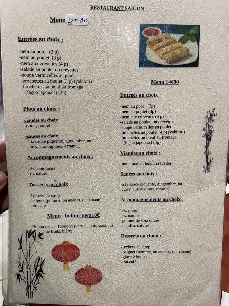 Restaurant Le Saigon - Menu Image 1
